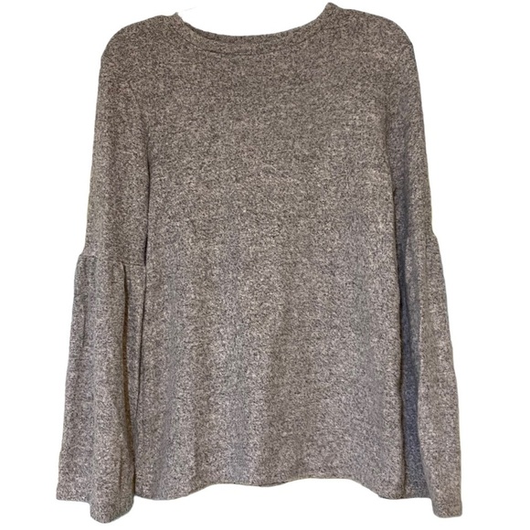 Zara Trafaluc Gray Bell Sleeve Sweater Sz Small - Picture 1 of 6